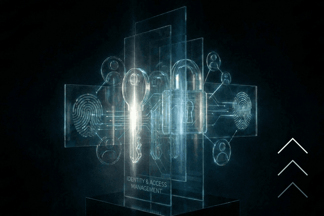Glass padlocks and keys linked by circuits