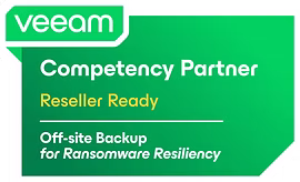 Veeam Competency Partner, Reseller Ready badge: off-site backup for ransomware resiliency