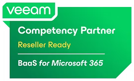 Veeam Competency Partner, Reseller Ready badge: backup as a service for Microsoft 365